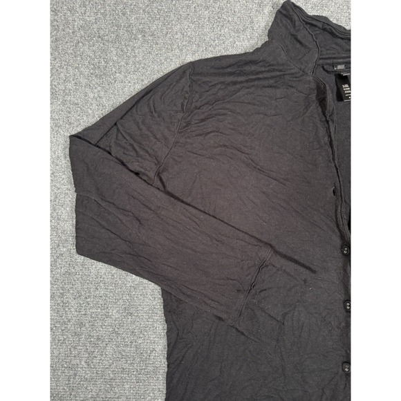 Skims Womens Black Long Sleeve Collared Button Front Pajama Top Size Medium - Picture 3 of 11